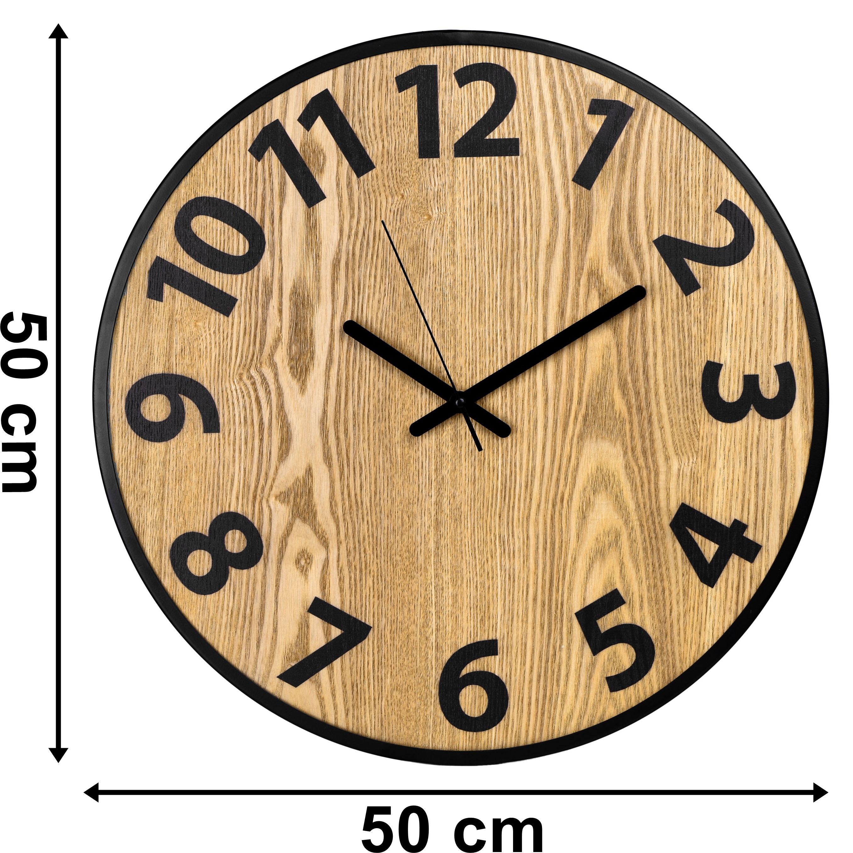 Zegar ścienny loftowy ABBAS metalowy 50 cm