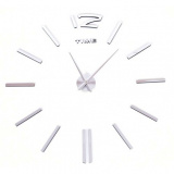 Zegar ścienny Diy Apis 65 - 120 cm - srebny 3D
