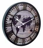Zegar ścienny TORIL metalowy mapa świata 60cm